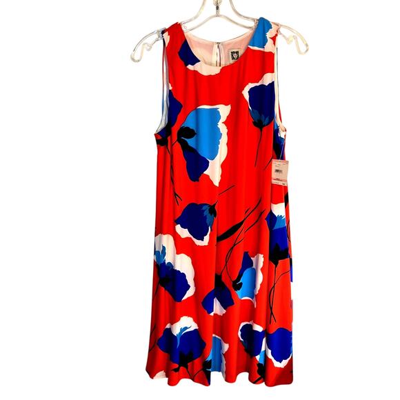 Anne Klein 10 Women's Sleeveless Red Maxi BOHO Sun Dress Miss Size Medium M - Picture 3 of 7